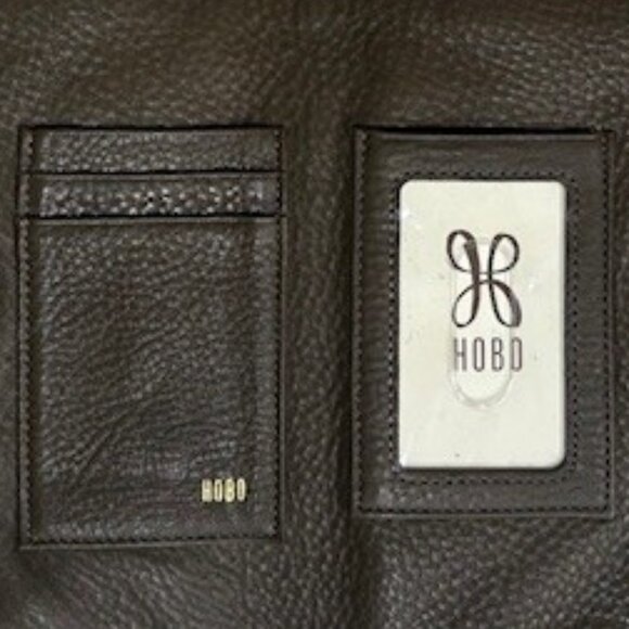 Hobo Lauren Leather & Calf Hair Clutch Wallet w/Dust Bag Brown Rare HTF - Picture 4 of 13
